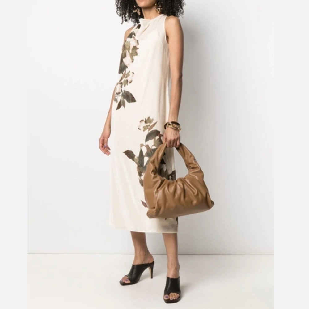 Vince Lisianthus Velvet Midi Dress Size 12 Women Floral Sleeveless In Moonlight